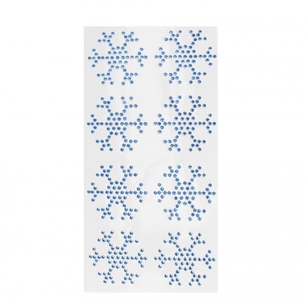 DECORATIVE SELF-ADHESIVE DECORATION SNOWFLAKE CRYSTALS PACK 8 PCS. CRAFT WITH FUN 501452 CRAFT WITH FUN